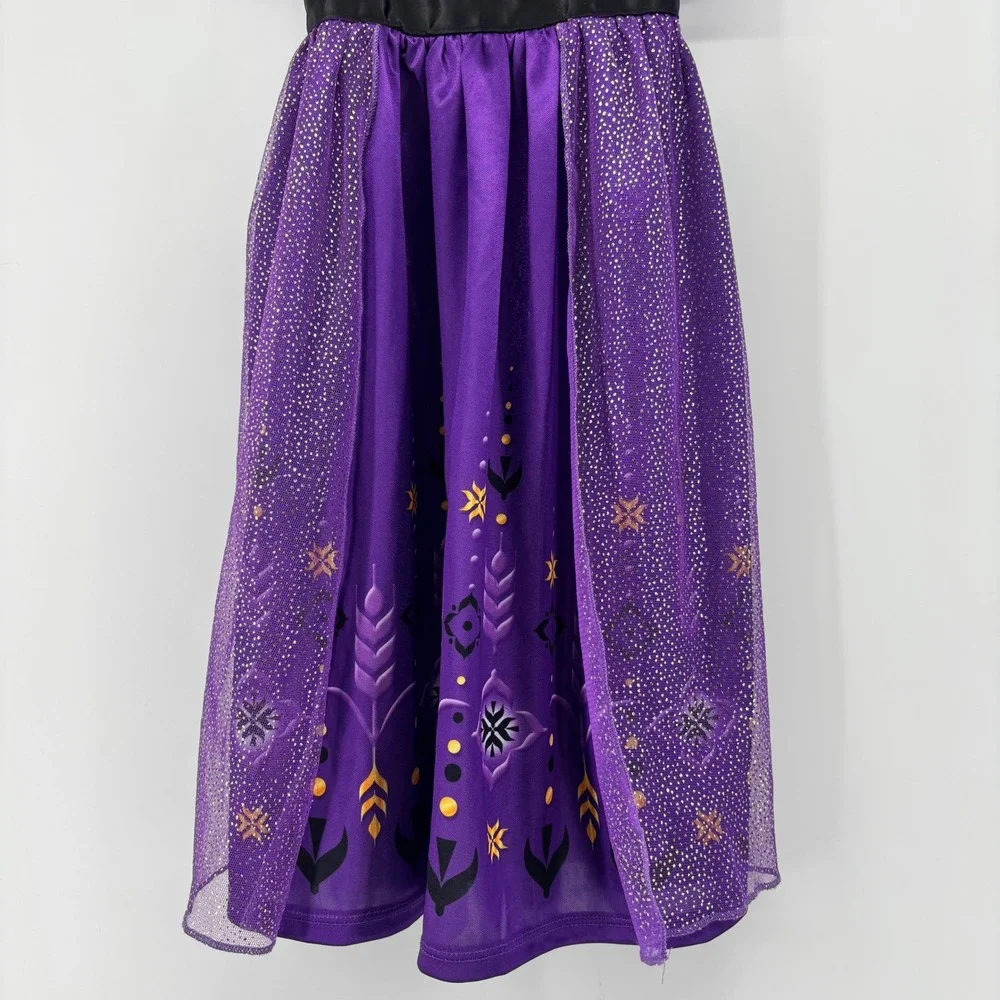 Disney Frozen Anna Purple Night Gown Sparkle Mesh Sleepwear Toddler Girls 2T NEW - Picture 3 of 9